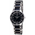 Women's Saratoga Watch W/ Stainless Steel Strap & Black Bezel